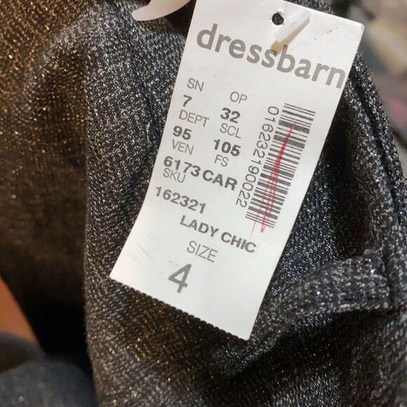 DRESSBARN ROZ AND ALI BLACK SHIMMER SKIRT SZ 4 NWT - Picture 3 of 4